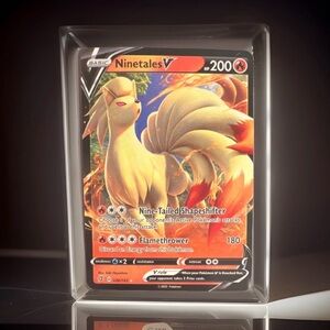 Pokemon Ninetales V Red Orange Yellow Trading Card